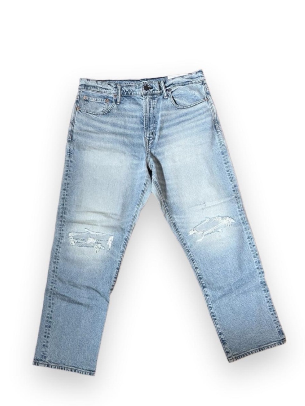 American Eagle Outfitters Light Blue Ripped Relaxed Jeans